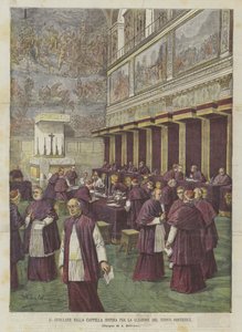O Conclave na Capela Sistina para a eleição do novo pontífice